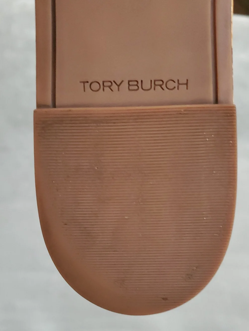 TORY BURCH Miller Silver Metallic Leather Patent Cork Flat Sandals SIZE: 13M